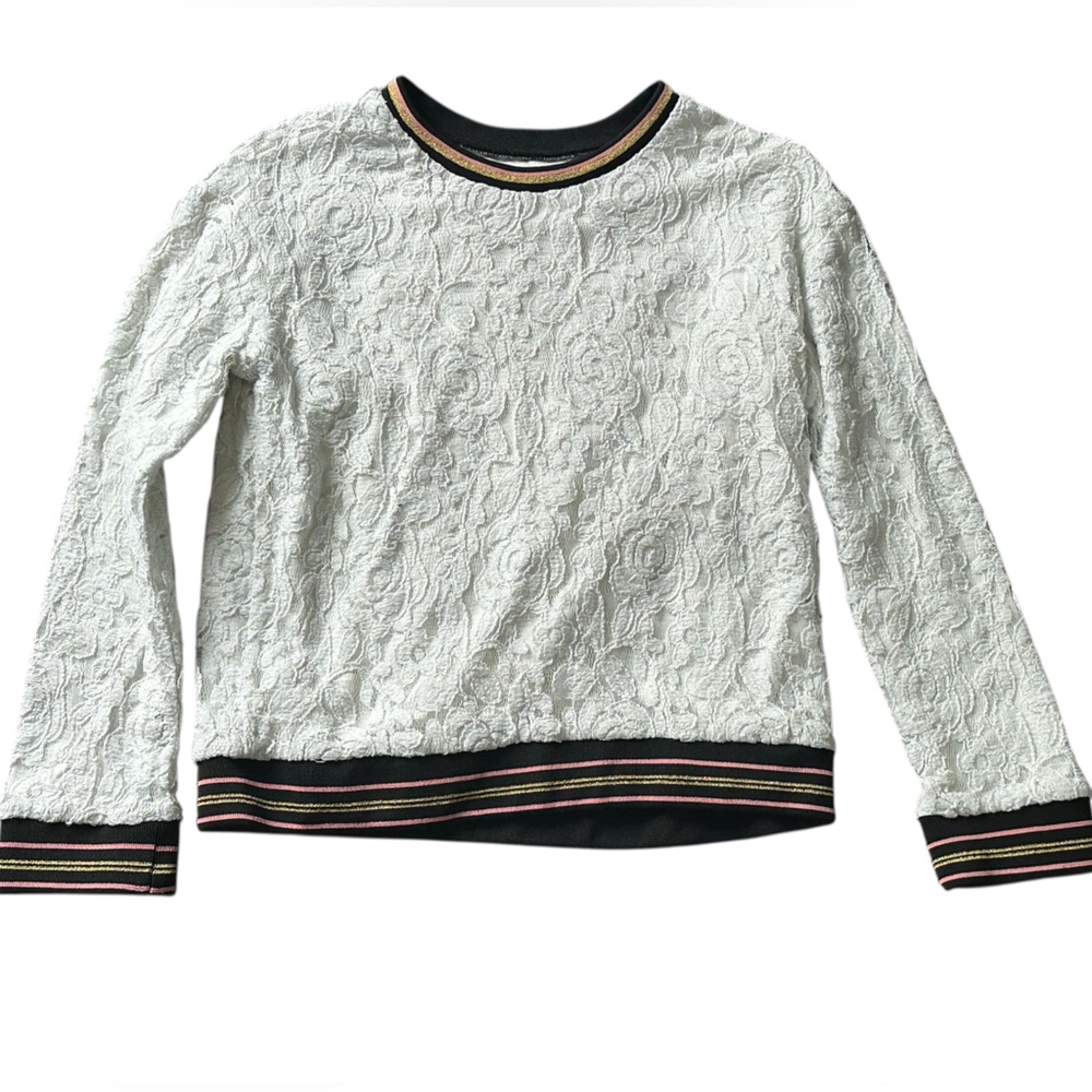 Girls White Lace Sweater